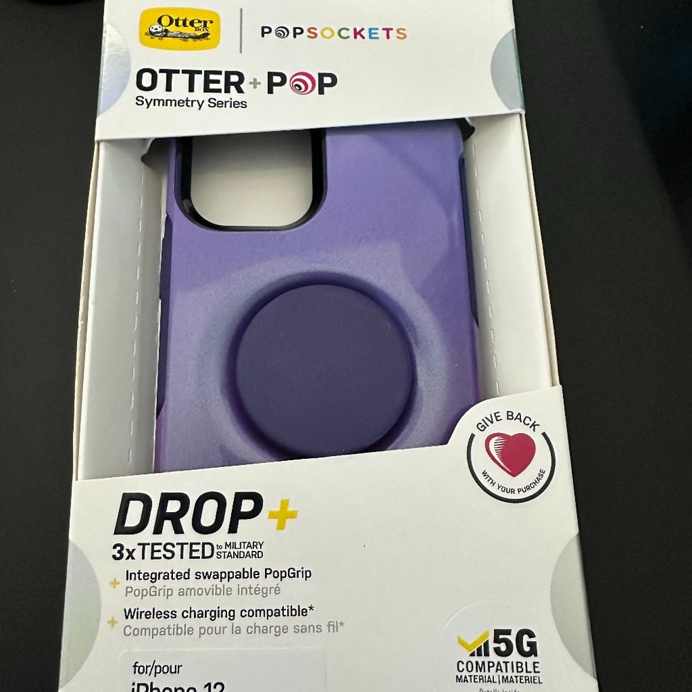 *NEW* OtterBox Otter + POP Symmetry Case for iPhone 12/12 Pro (Violet Dusk)
